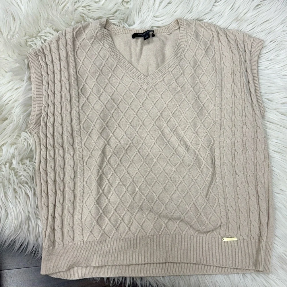 Marc New York Beige V-Neck Sweater Vest - Picture 2 of 6